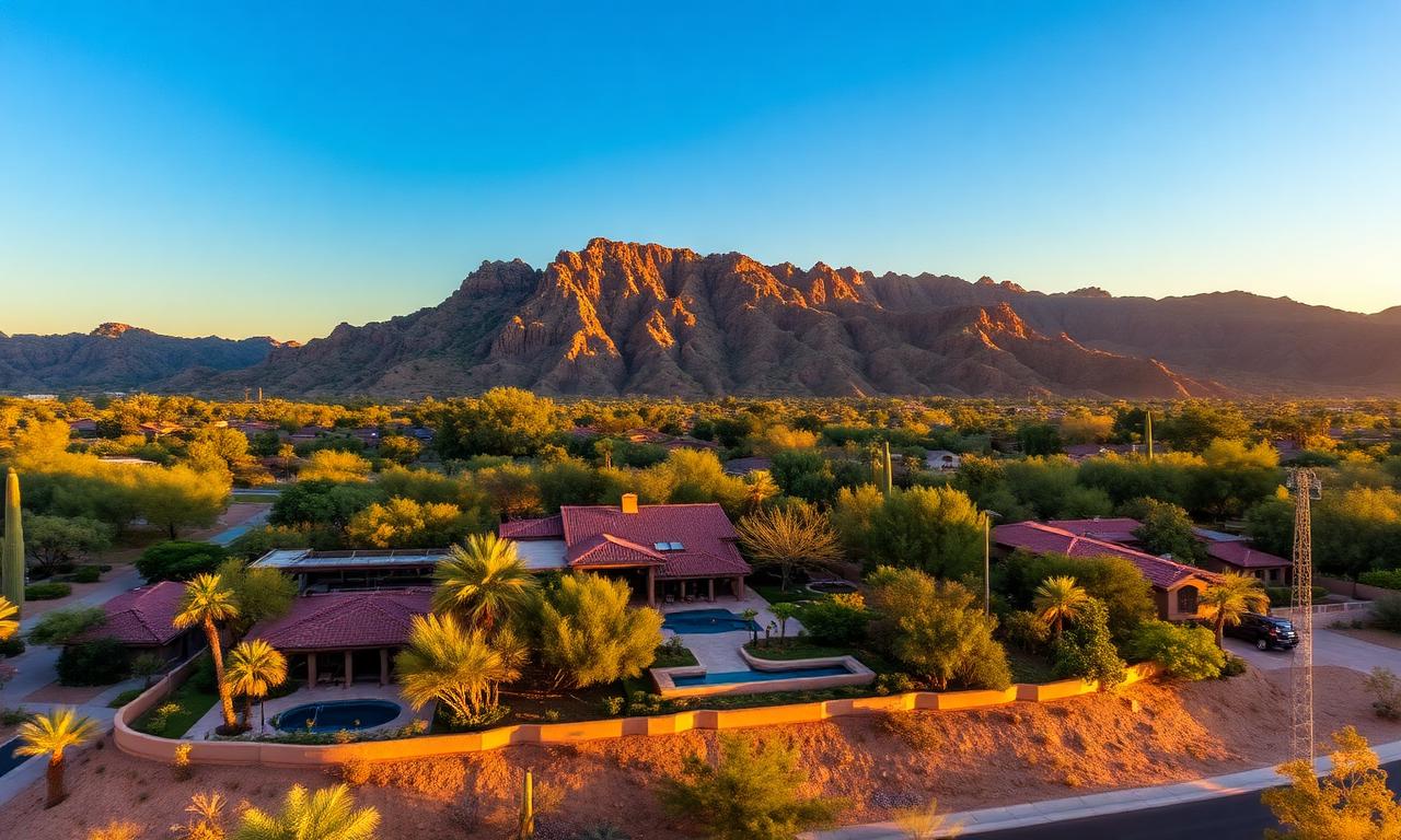 Aerial view of Paradise Valley, AZ